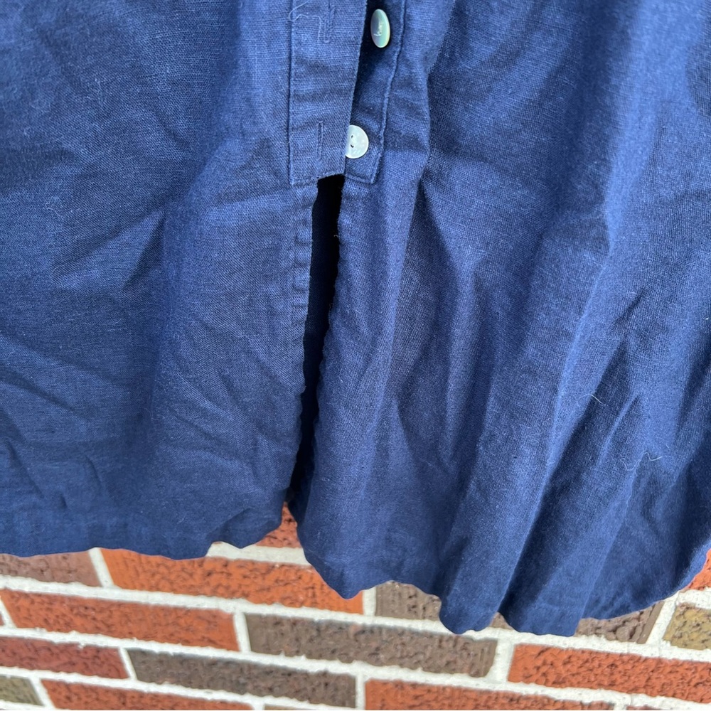 Coldwater Creek Navy Blue Short Sleeve Casual Button Down Shirt - Picture 5 of 5